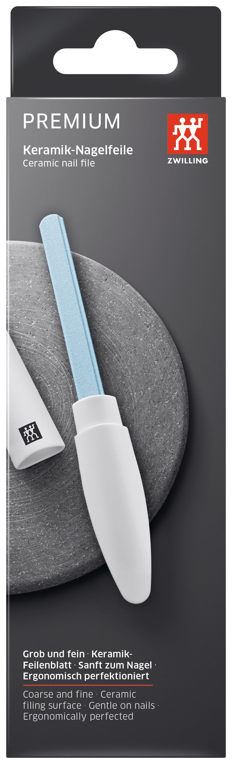 ZWILLING Beauty TWINOX Ceramic Nail File, Double Sided Premium Nail File for Manicure and Pedicure, White