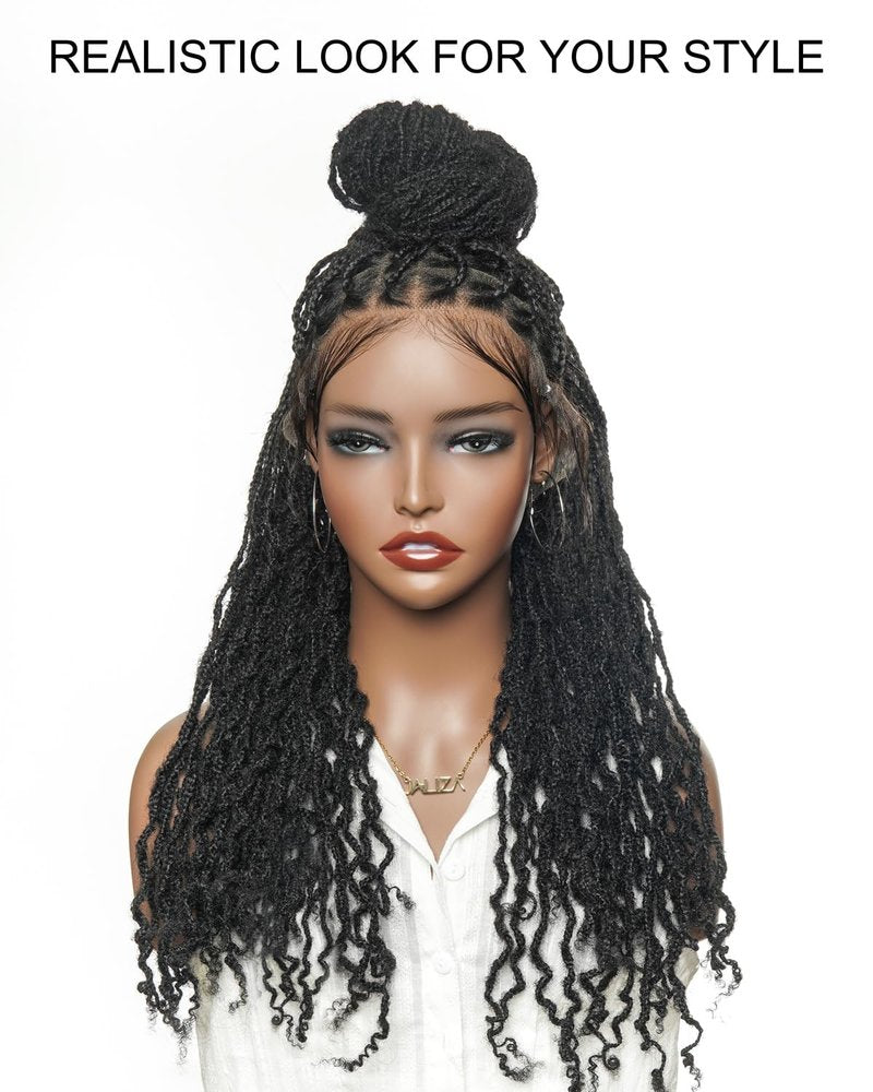 18 inch 30 Strands 0.4cm Thickness 100% Real Braids Human Hair Dreadlock Extensions for Man/Women/Kids DIY Permanent loc Extensions Handmade Can Be Dyed Bleached Curled