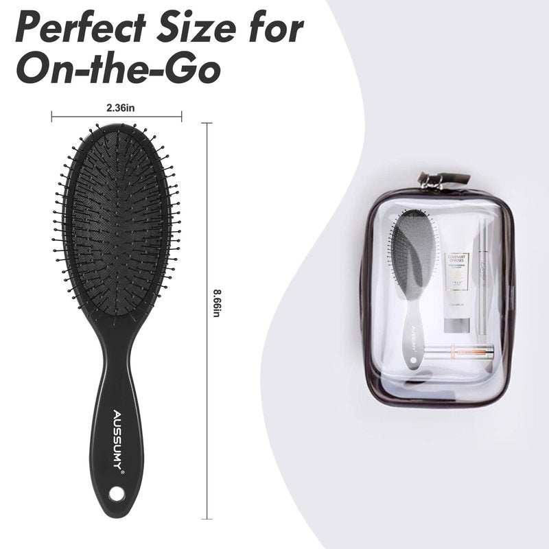 Aussumy 4 Pack Detangling Hair Brush - Air Cushion Detangler Hairbrush with Ultra Soft Bristles for Effortless Tangle Removal For Wet Dry Damaged Curly Fragile Hair for Women Men Boys Girls Adult Kids