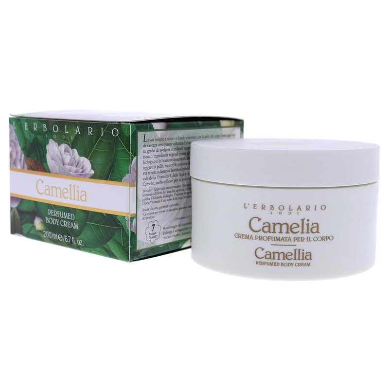 L’Erbolario Body Cream - Moisturizing Camellia Body Butter for Nourished Skin | Floral Scent - 6.7 oz