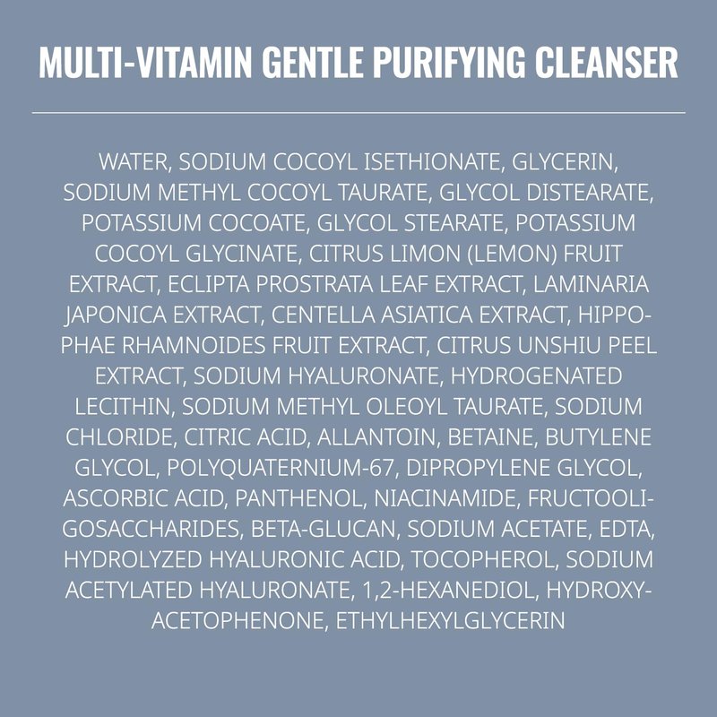ASNO Multi Vitamin Gentle Purifying Cleanser 150ml – Low pH Vegan Face Wash for Sensitive Skin, Hydrating Deep Cleanse with Fine Bubble, Lemon + Niacinamide + Centella Asiatica, Korean Skincare