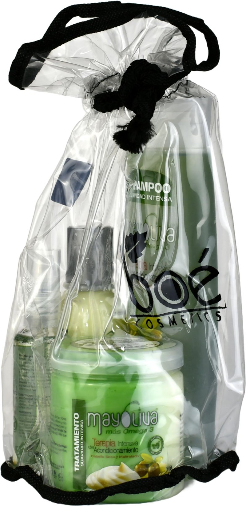 Mayoliva 4in1 Hair Repair Combo Set - Shampoo 11 oz, Leave-In 4.2 oz, Treatment 8.5 oz, Shine Drops 2 oz - Olive Oil & Mayonnaise Protein System - Deep Moisture, Anti-Frizz, Shine & Repair