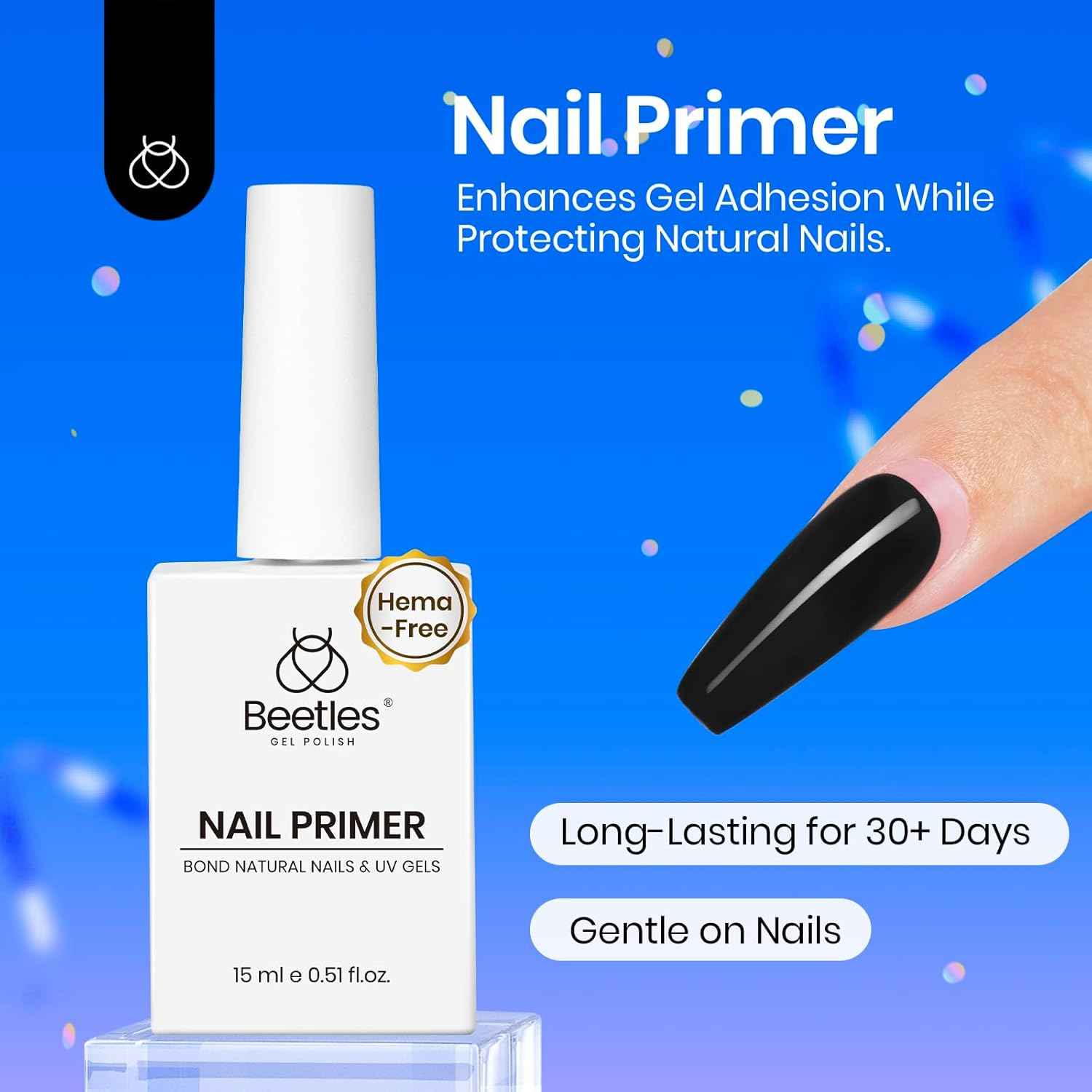 Beetles Gel Nail Kit – Short Square Apex Tips & 15ml Dehydrator & Primer Set