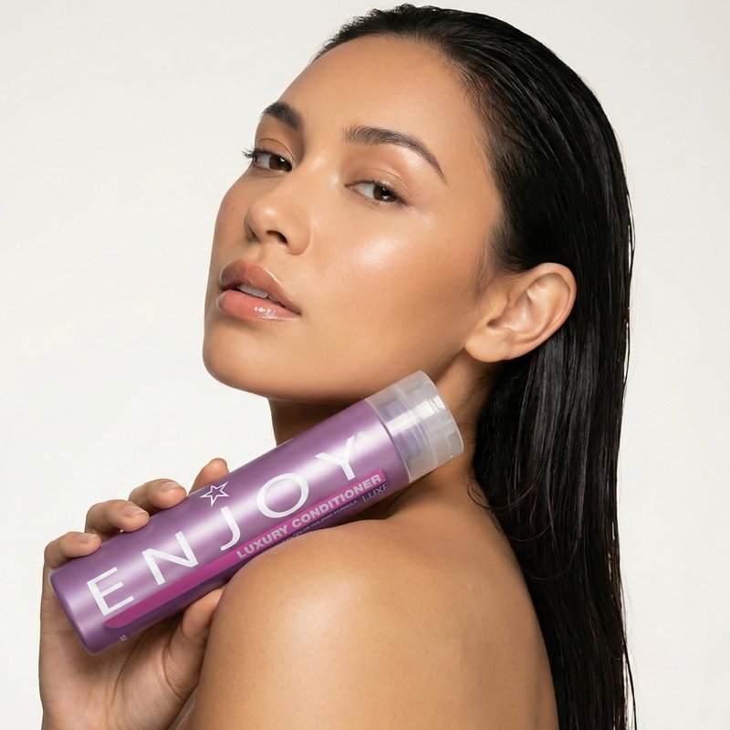 Enjoy Luxury Conditioner- Eliminates Frizz Cleansing Moisturizing Smoothing - Sulfate Free For Thick Coarse or Curly Hair (10.1 Fl Oz)