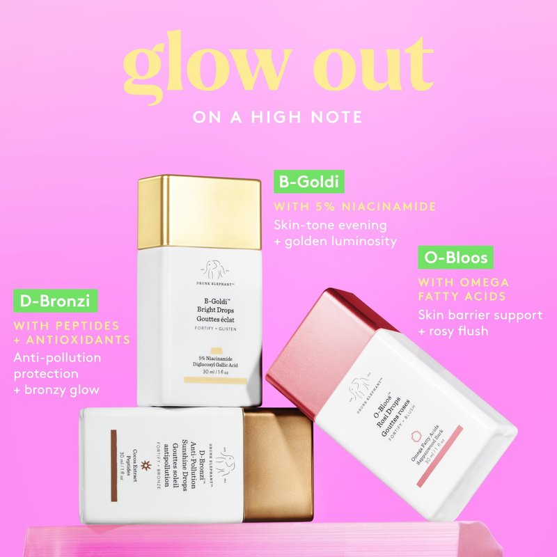 Drunk Elephant O-Bloos Rosi Drops - 30 ml/1 fl oz - Peachy-Pink Color Serum Drops - Clean Clinical Skincare - Cruelty-Free - Dermatologist-Tested - Free of Essential Oils, Silicones, and Fragrance