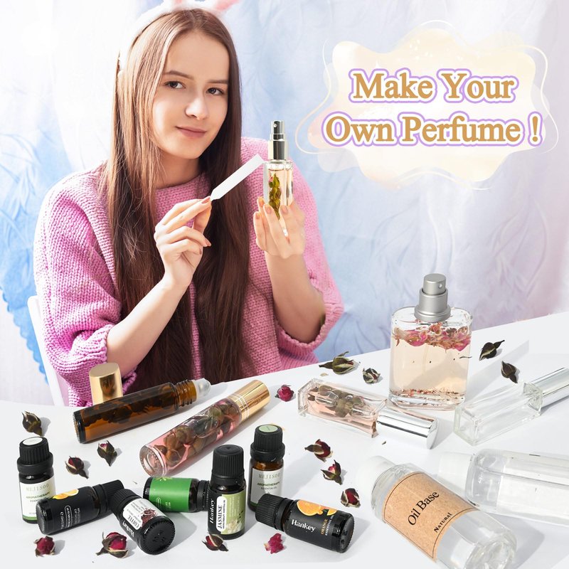 JUYRLE Perfume Making Kit- DIY Roller Perfume Making Kits for Women, Make Your Own Scent with Essential Oil, Bottle, Roller Fragrance Set, Fragrance Gifts for Women Girls