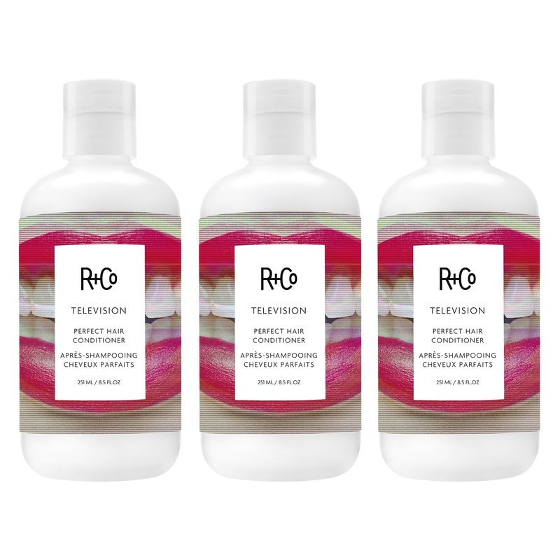 R+Co TELEVISION Perfect Hair Conditioner – 3 Pack, Hydrating & Smoothing Hair Conditioner, Adds Shine & Softness, All Hair Types