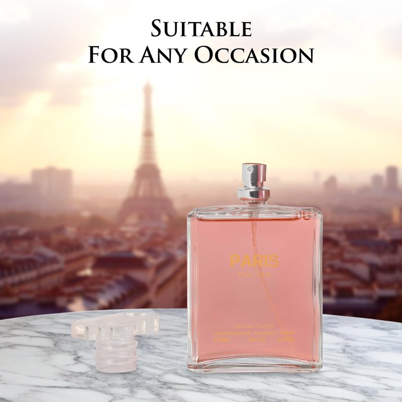 NovoGlow Paris For Her Eau de Parfum Spray Perfume, Fragrance for Women – Daywear Casual Daily Cologne, 3.4 Oz Bottle – Long-Lasting Scent, Ideal Beauty Gift for Birthday, Anniversary