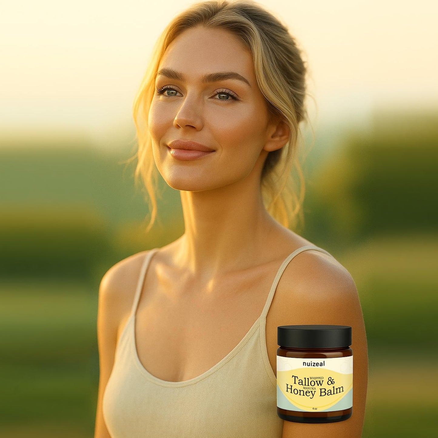 NUIZEAL Whipped Beef Tallow for Skin & Face - Tallow and Honey Balm Moisturizer, Grass-Fed, Calendula, Bergamot & Vanilla, 4 oz (4 oz, for Women)