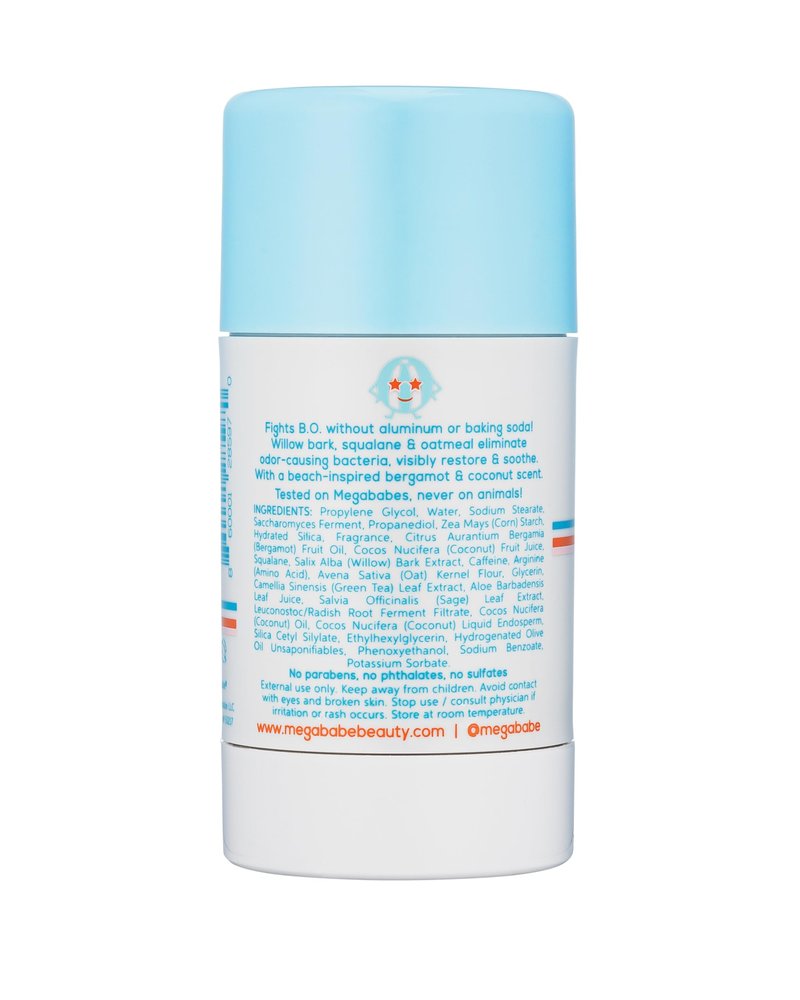 Megababe Daily Deodorant Beachy Pits | Summer and Hot Weather Essential | Aluminum-Free, Clear & Clean | 2.6 oz (Pack of 2)