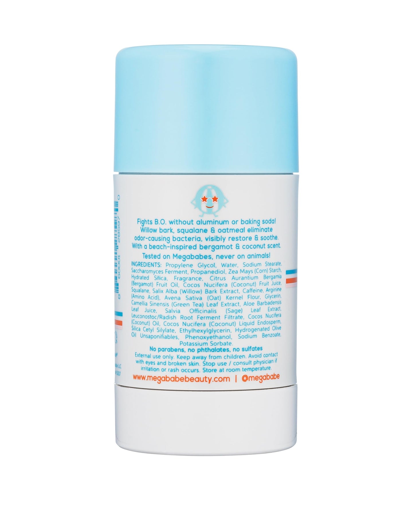 Megababe Daily Deodorant Beachy Pits | Summer and Hot Weather Essential | Aluminum-Free, Clear & Clean | 2.6 oz (Pack of 2)