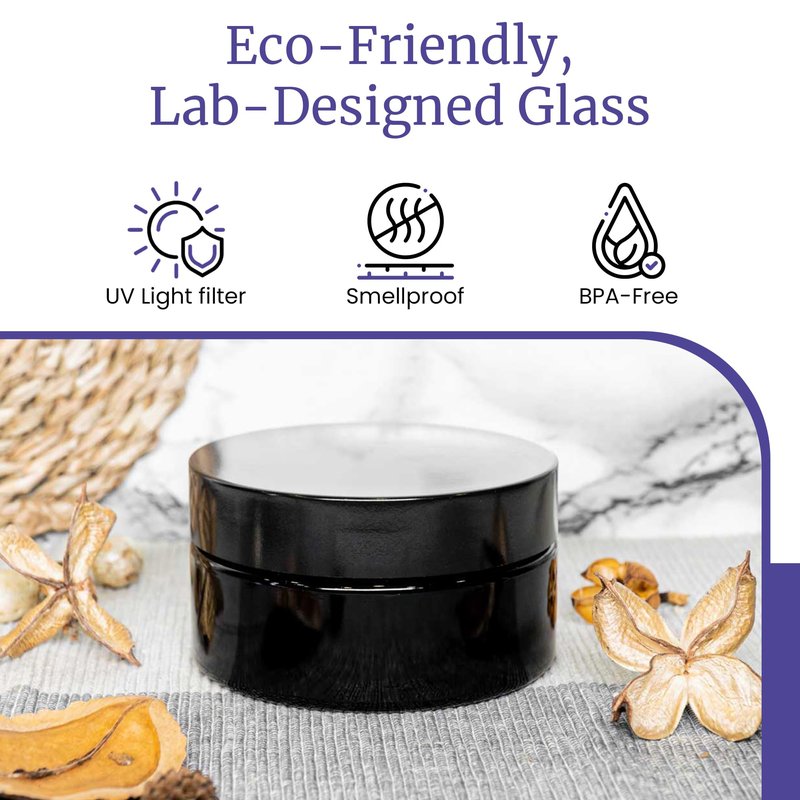 Infinity Jars 200 Ml (6.76 fl OZ) Glass Lotion Container with Lid, Refillable UV Cosmetic Jar for Creams, DIY, Travel, Body Butter | Small Wide Mouth Empty Lotion Jar, Airtight Cosmetic Container