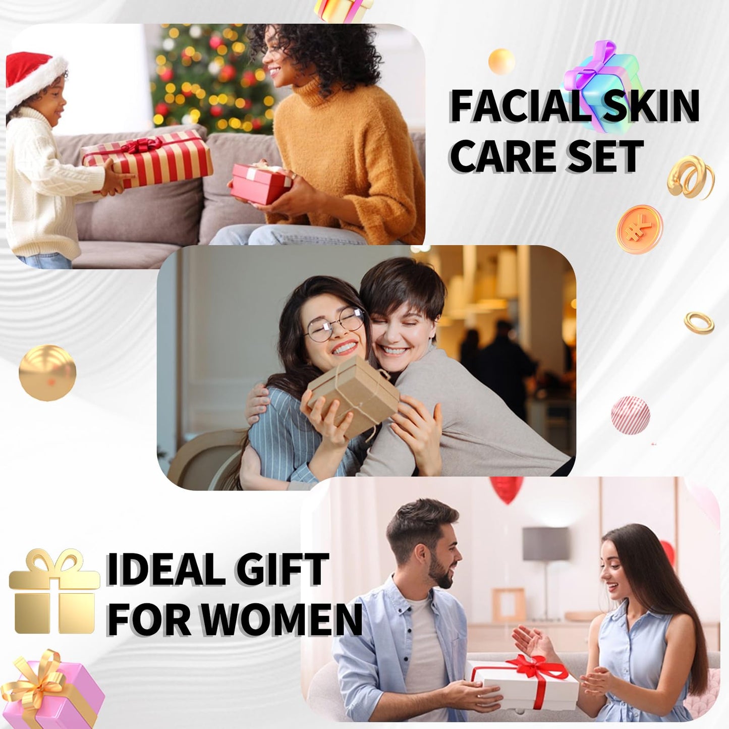 R RadiantRise Anti-Wrinkle Skin Care Set Black Rose Moisturizing Hydrating Skin Care Kit For All Types Of Skin Valentine's Day Gift