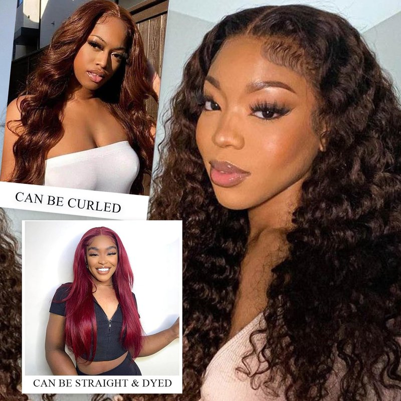 Clip in Hair Extensions Real Human Hair Deep Curly Dark Brown Clip in Extensions for Women Seamless Invisible Natural Remy 100% Human Clips ins Extension 8pcs Double Weft 18 inch 120g/4.2oz