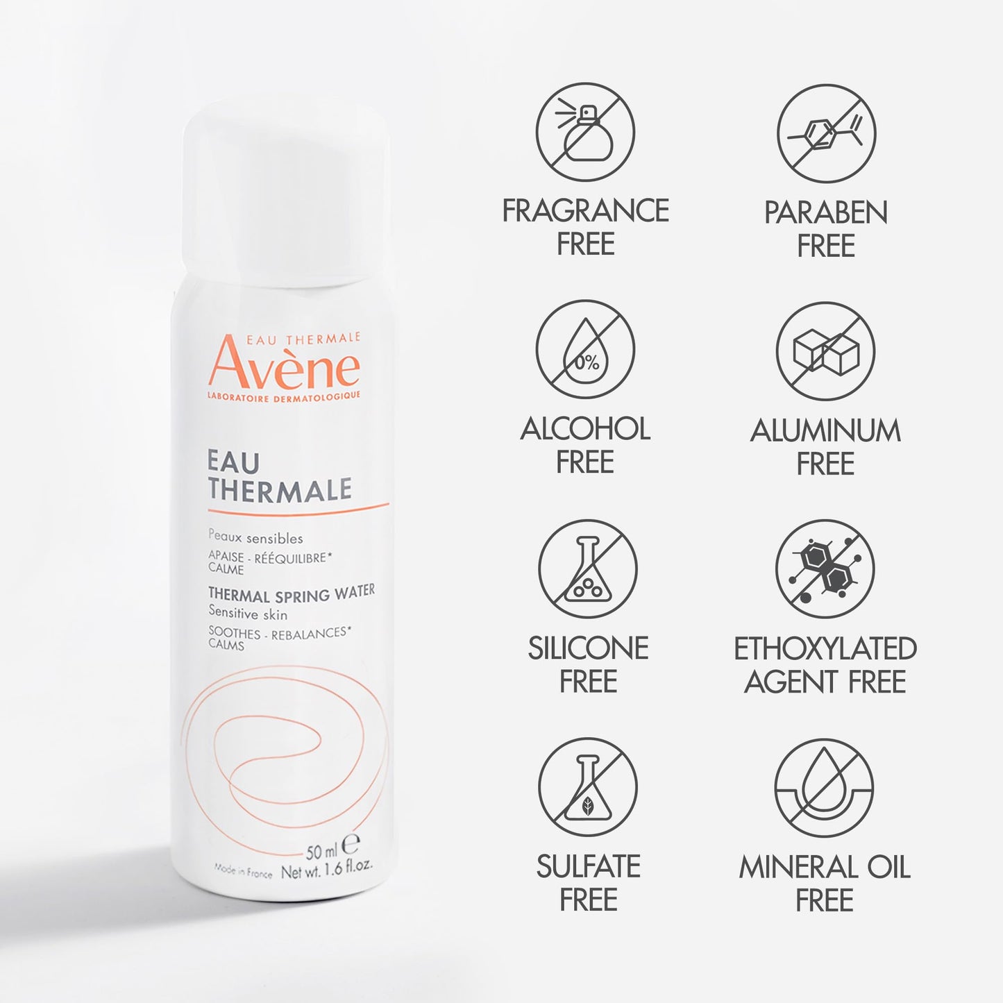 Avène Thermal Spring Water, Soothing Calming Facial Mist Spray for Sensitive Skin, Soothes, Softens + Calms Skin, Formulated with Mineral & Biological Properties