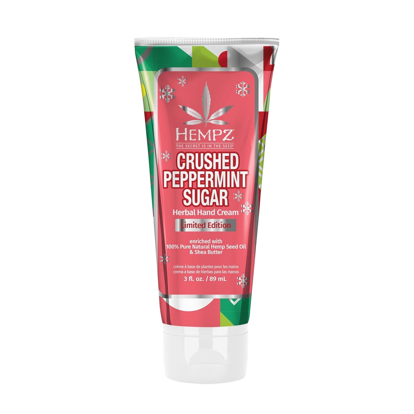 Crushed Peppermint Hand Cream - Hydrating Travel Size, 3 oz (Pack of 2) - Perfect Holiday Gift for Men & Women
