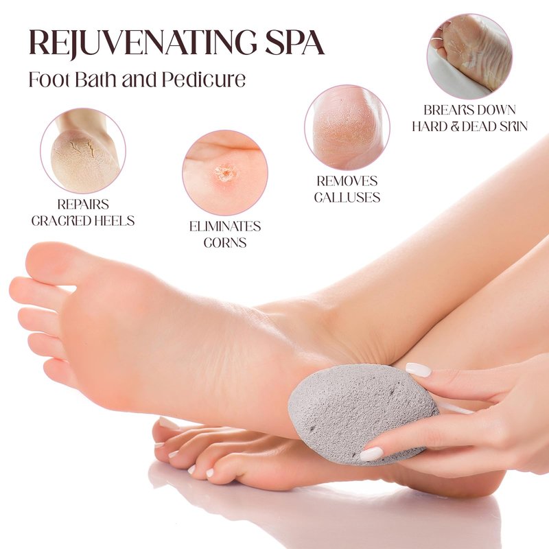 BTTEUYE Foot Callus Remover kit - Pedicure Exfoliation Tool - Dry Dead Skin Scrubber - Pumice Stone for Feet - Pumice Stone,Foot Spa Tablets fot Pedicure - Health Feet Pedicure Care (Rose)