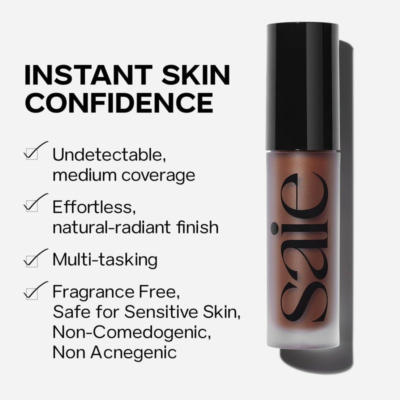 Saie Slip Tint Radiant Cream Concealer & All-Over Face Makeup - Concealer for Dark Circles, Redness & Blemishes - Lightweight Makeup Made with Hydrating Hyaluronic Acid - Shade 5 (0.17 oz)