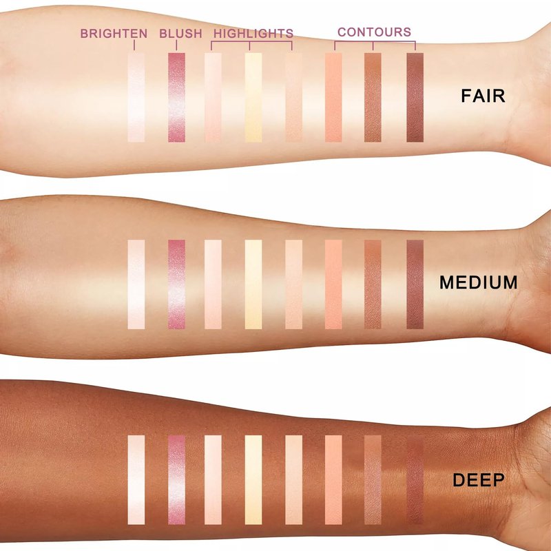 Youngfocus Cosmetics Cream Contour Best 8 Colors Contouring Foundation - Highlighting Makeup Kit/Concealer Palette - Vegan, Cruelty Free and Hypoallergenic - Instruction Manual(Face Blushes)