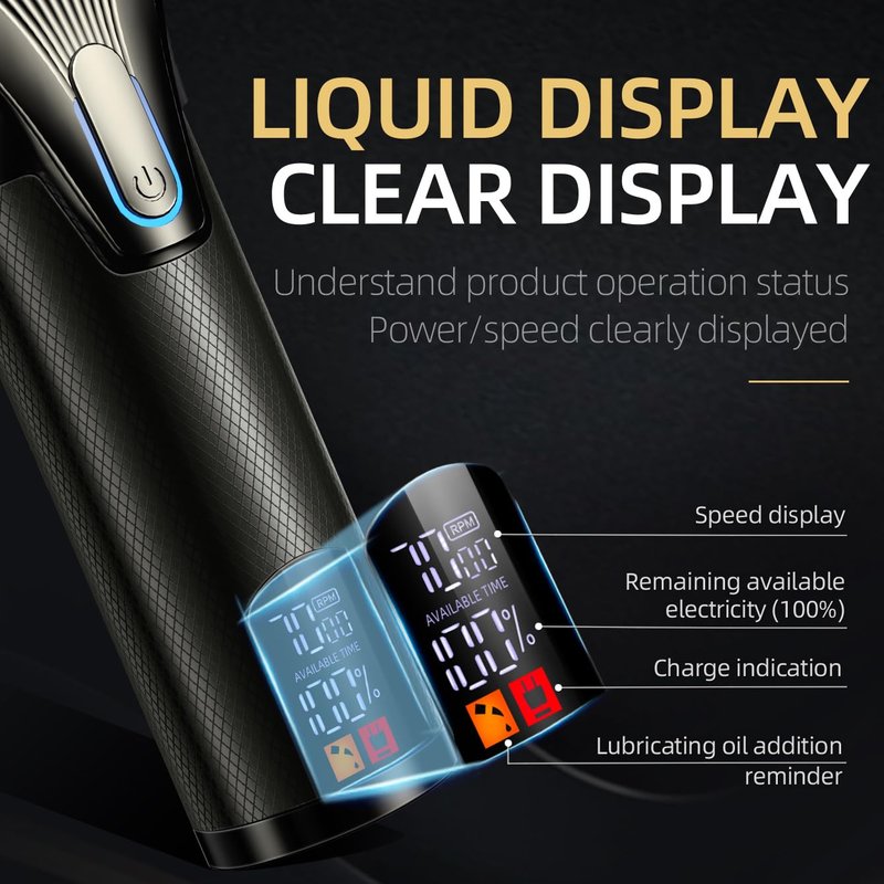 KIKIDO Hair Clippers for Men + T-Blade Trimmer Kit, Rechargeable Barber Trimmer with LCD Display & Guide Combs for Hair Cutting, Cordless Hair Clipper, Professional Clippers Set for Home Use