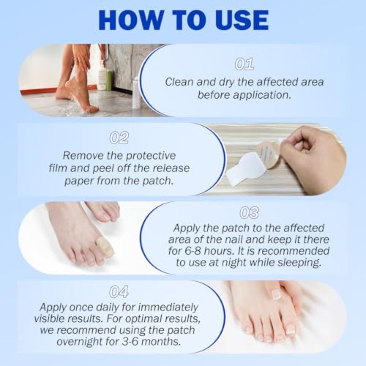 Nail Repair Patches for Toenails, 42pcs/box Nail Health Care Patches, Overnight Toe Nail Treatments for Damaged Nails Foot Nails Repair and Care (2)