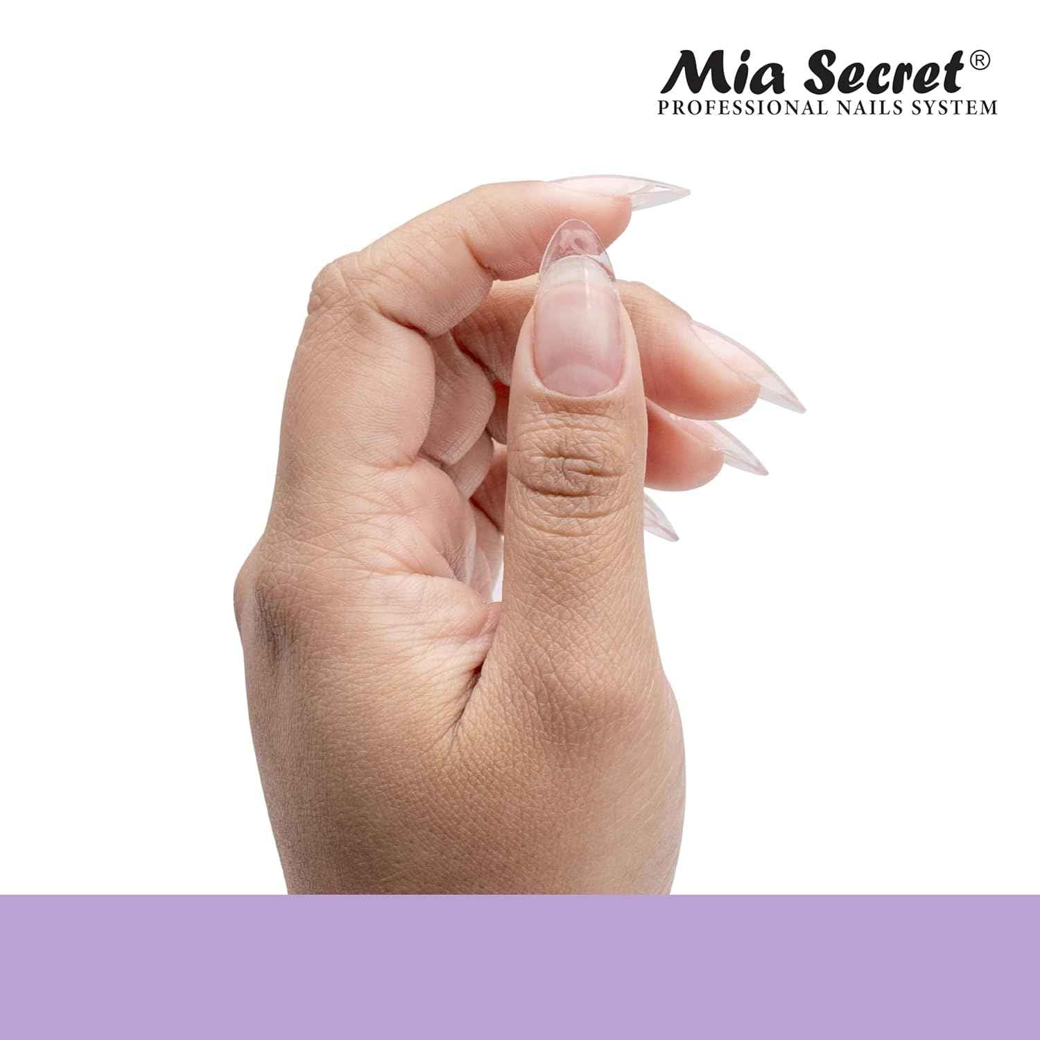 Clear Soft Gel Nail Tips - Mia Secret Stiletto 504 Tips for Salon & DIY Use