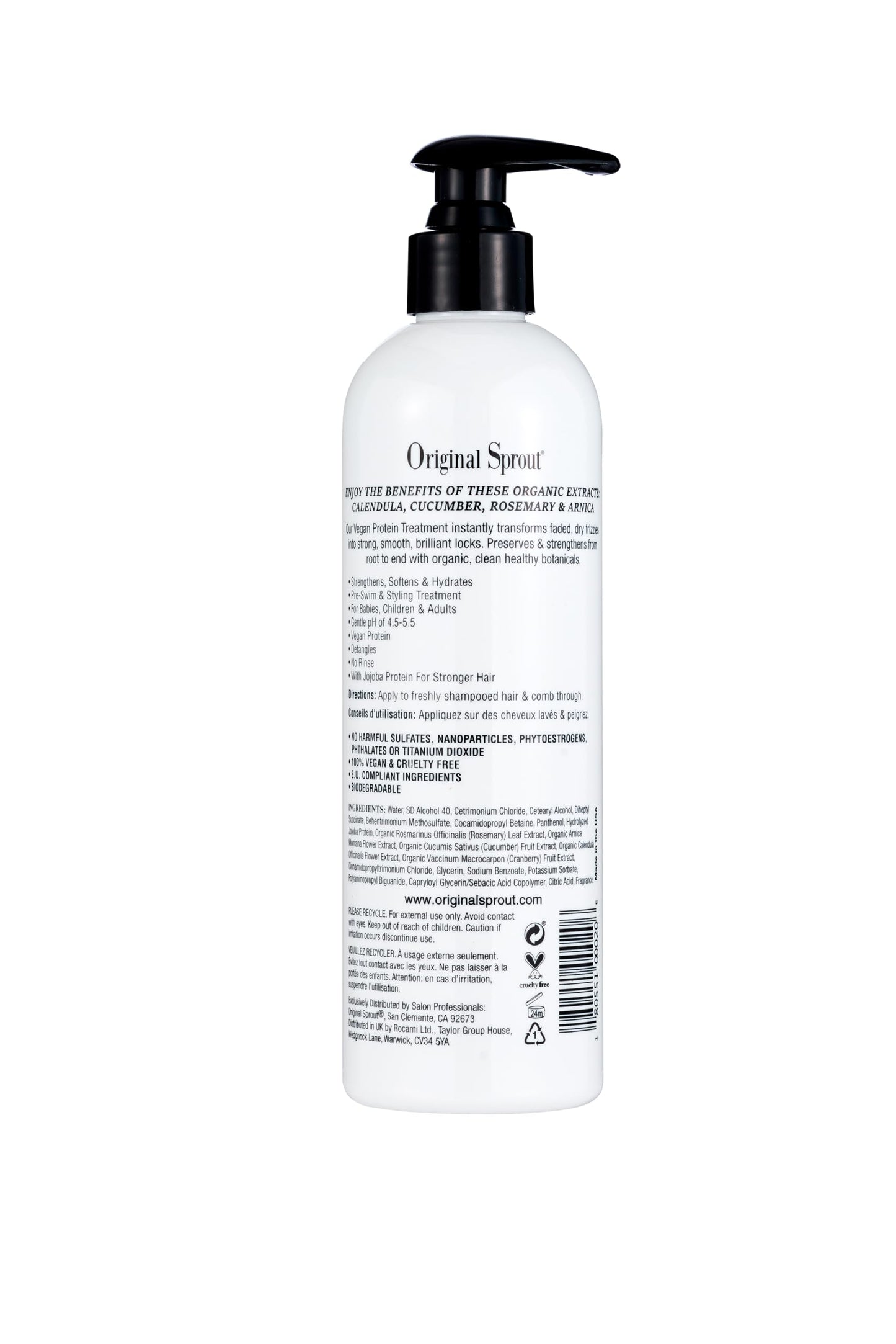 Original Sprout Leave-In Conditioner, Lightweight Moisturizing Conditioner for Dry & Damaged Hair, Detangles, Tames Frizz & Adds Shine, Vegan, Sulfate Free, Safe for Kids & Adults, 12 fl oz