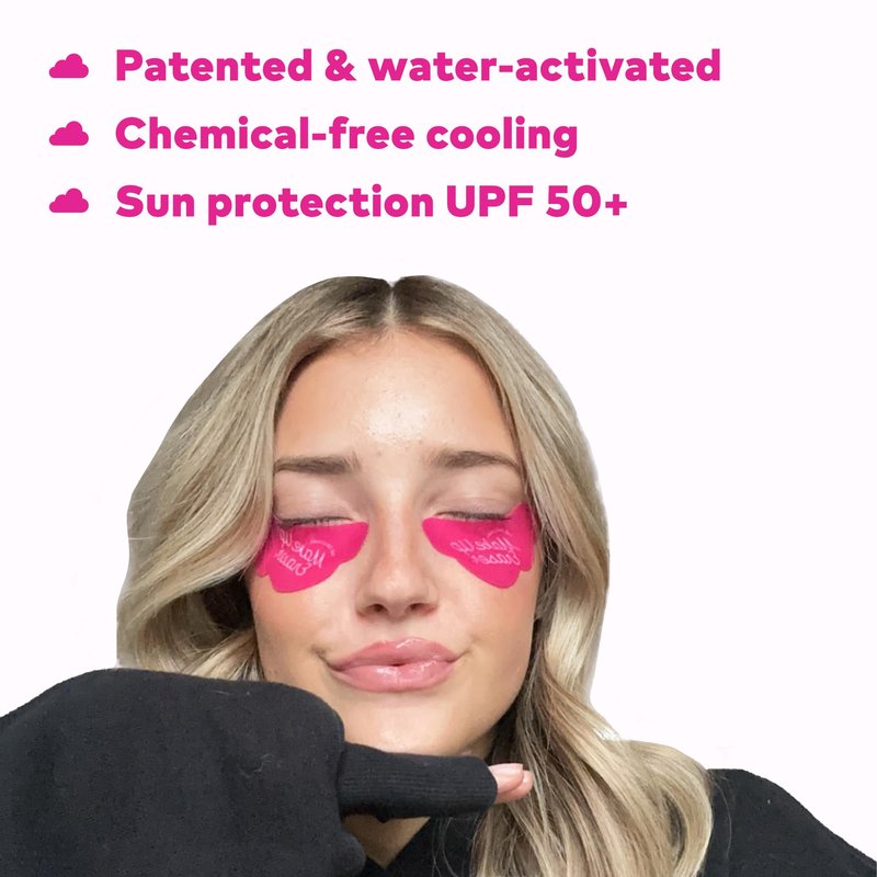 Makeup Eraser Cooling Clouds Reusable Undereye Patches - Hydroactive Technology Mask Patch Pads for Tired Puffy Eyes and Wrinkles with Mini Washbag, Set of 2