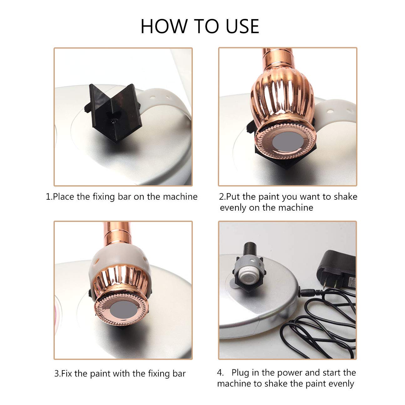 Laza Nail Lacquer Shaker Nails Gel Polish Varnish Adjustable Bottle Shaking Machine Shake Evenly Tools for Nails Art - Sliver
