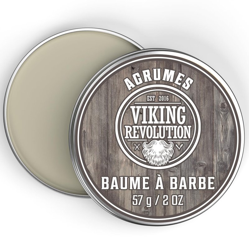 Viking Revolution BEST DEAL Beard Balm with Argan Oil & Mango Butter - Styles, Strengthens & Softens Beards & Mustaches - Citrus Scent Leave in Conditioner Wax for Men