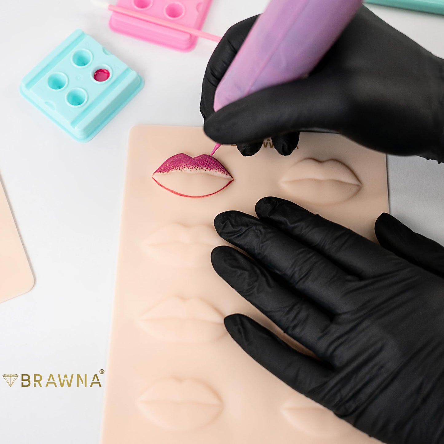 BRAWNA 3D Lip PMU Practice Skin - 10 Lip Shapes - Lip Tattoo Practice Skin – PMU Supplies