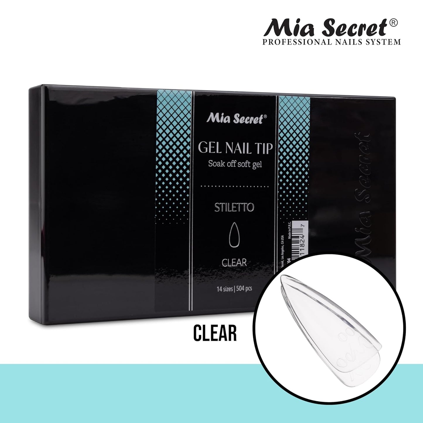 Clear Soft Gel Nail Tips - Mia Secret Stiletto 504 Tips for Salon & DIY Use