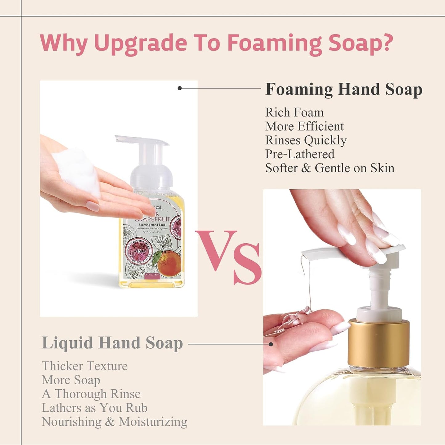 Tomato Vine Foaming Hand Soap Refill Set – 3 Pack (33.8 Fl Oz Each) – Chemical-Free & Moisturizing with Refillable Dispenser for Kitchen & Bathroom