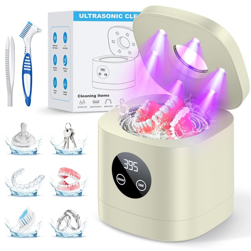 Ultrasonic Retainer Cleaner - 52kHz Denture & Jewelry Cleaner | 250ML, Black-Yellow