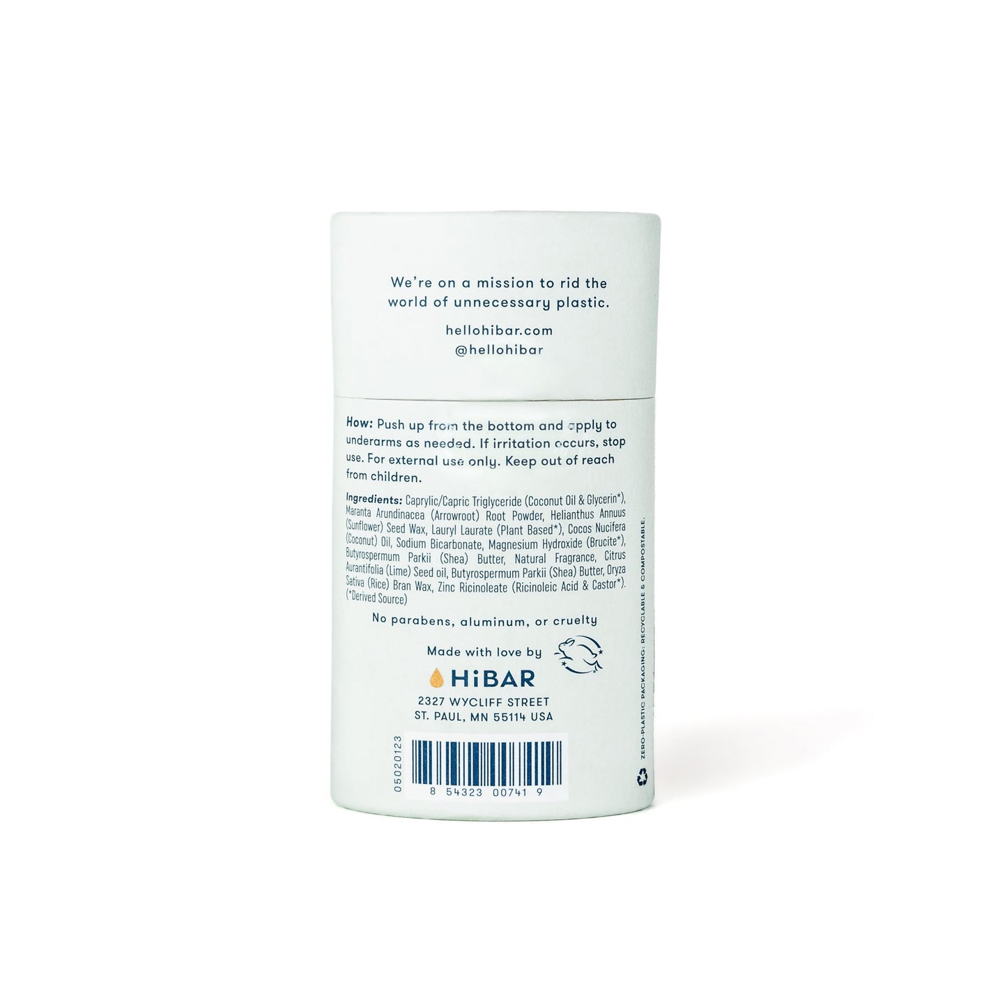 HiBAR - Bergamot & Cedar Plastic Free Deodorant - Natural Deodorant - All-Day Protection - With Sunflower Seed Wax, Rice Bran & Shea Butter - Plastic, Paraben & Aluminum-Free - Vegan - 3 Pack