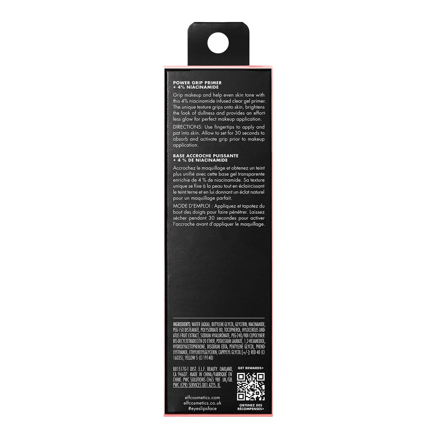 e.l.f. Power Grip Primer + 4% Niacinamide, Gel-Based & Hydrating Face Primer, Helps Visibly Even Skin & Brighten, Grips Makeup, Vegan & Cruelty-Free, 0.811 Fl Oz