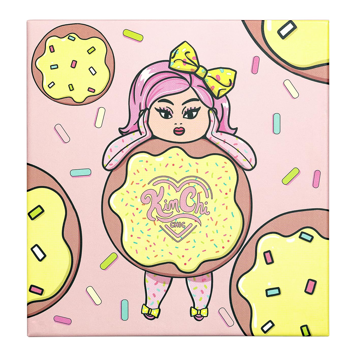 KimChiChic Beauty Donut Collection Eyeshadow Palette - 16 Matte, Pigment, & Glitter Shadows, Versatile for Day to Night Looks, Cruelty Free, Rainbow Sprinkles