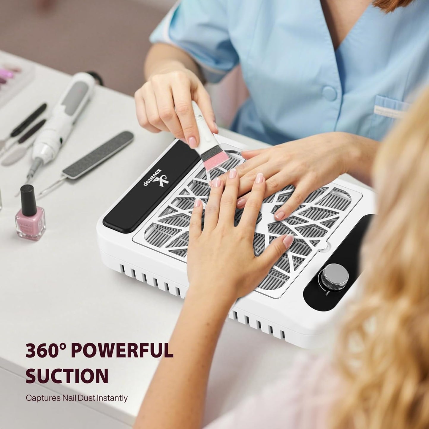 Professional Nail Dust Collector Vacuum - Powerful Low-Noise Suction for Salon & Home Use