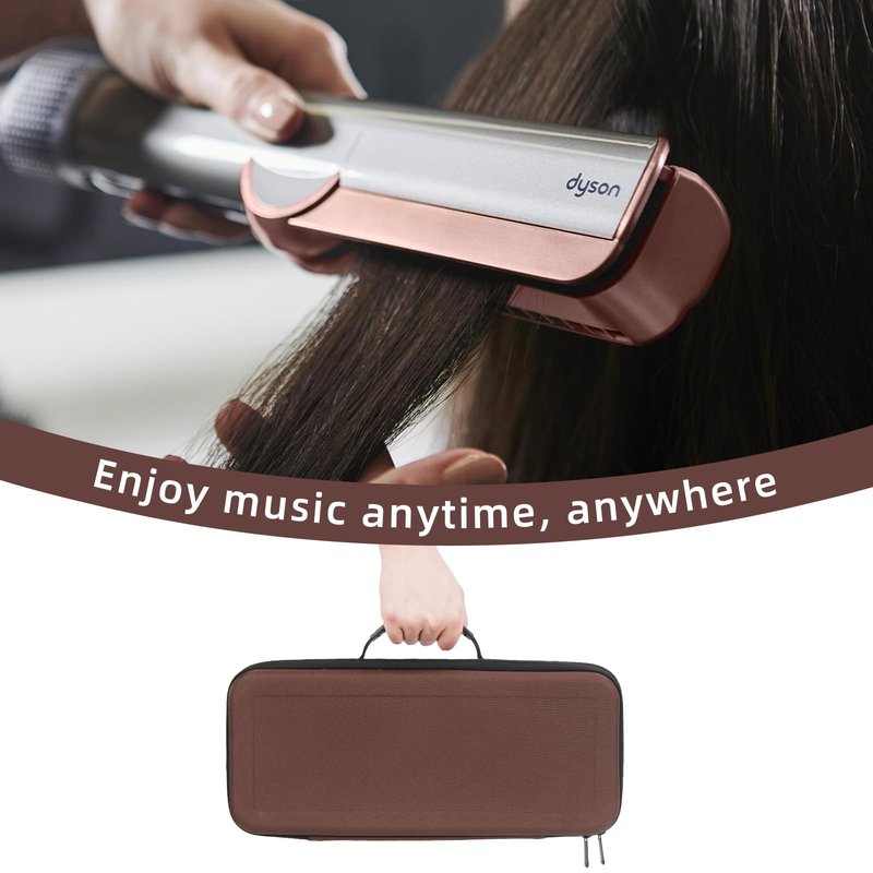 Guganas Hard travel Case Compatible with Dyson Airstrait Straightener, Carrying storage Bag for Airstrait HT01. (Brown)