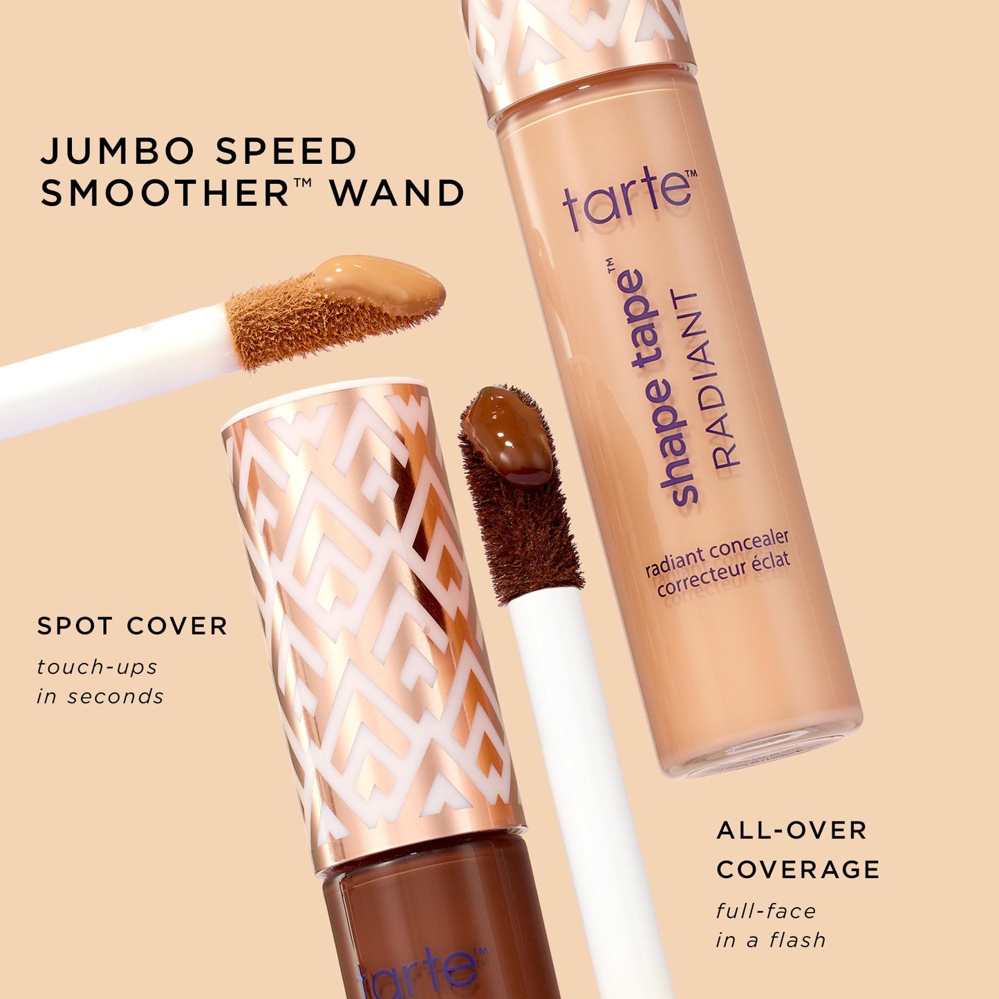 tarte shape tape radiant concealer – Medium-Coverage, Hydrating Finish Under Eye Concealer for Dark Circles, Redness & Discoloration, Vegan, Cruelty-Free, travel size, 44H tan