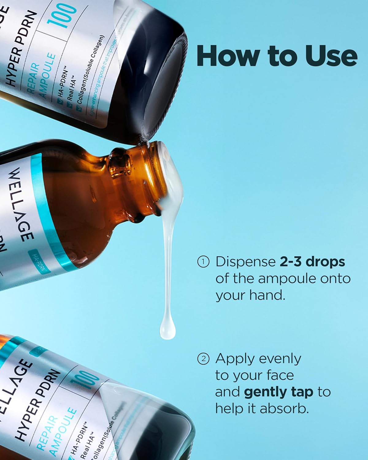 WELLAGE Korean Hyper PDRN Anti-Aging Serum - Hyaluronic Acid & Collagen for Pore Care | 1.01 fl. oz
