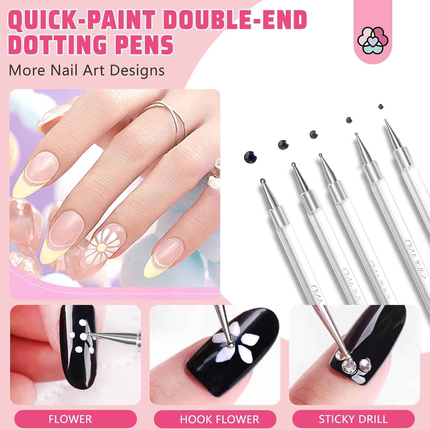 Professional Electric Nail Drill 40,000 RPM with 5 Dotting Tools & 13 Bits for Acrylic & Gel Nails