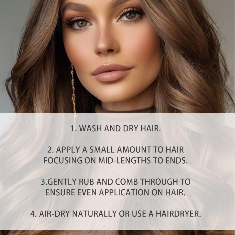 Lanthome Air Dry Cream for Hair – Frizz Control Hair Care Product –Weightless Styling Cream - Enhances Natural Texture Appearance, 12-Hours Smooth Finish – 3.38 oz(100mL)