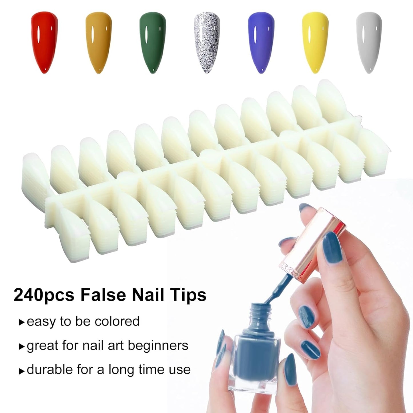 Nail Color Display Book - 216 Nail Colors with 240 Tips & Number Labels | Purple Swatch Guide