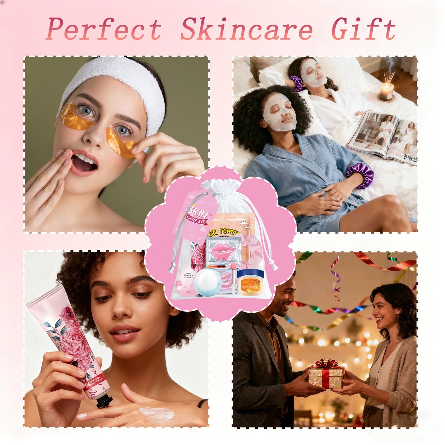 144 PCS Spa Party Supplies for Women,Spa Day Favors Essentials Include Face Masks Skincare, Lip Balm, Under Eye Patches, Foot Bath Bomb,Sleepover Party Supplies Spa Birthday Kit for Women Gift Set