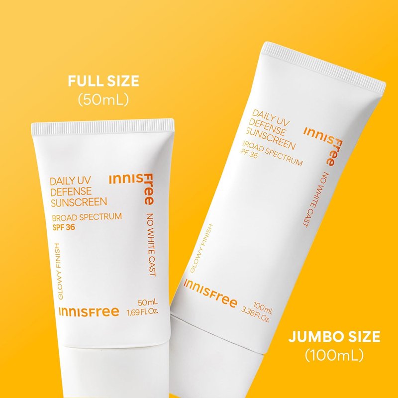 Innisfree Daily UV Defense Sunscreen SPF 50+ | Lightweight, Hydrating Korean Face Sunscreen with Invisible Finish