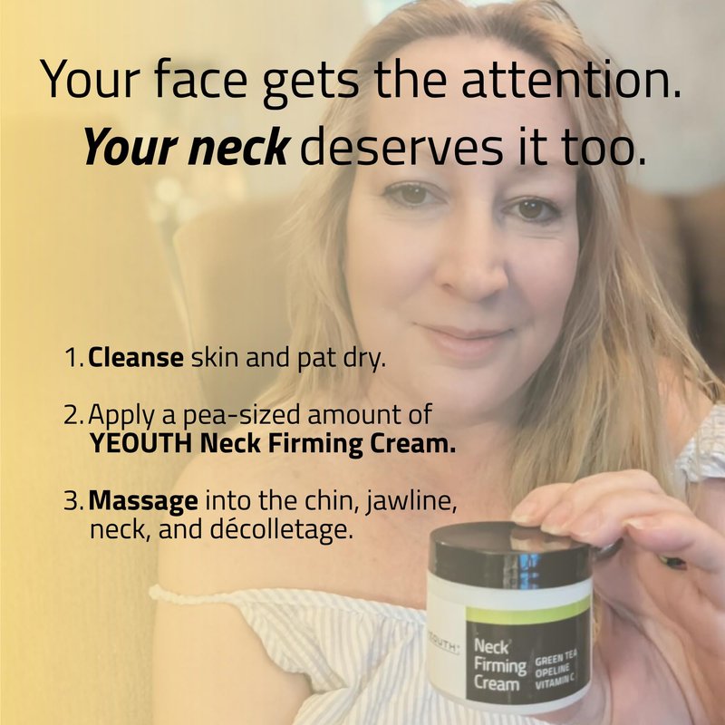 YEOUTH Neck Firming Cream with Vitamin C and Peptides, Neck Cream for Tightening and Firming Chest, Décolleté, Double Chin, Turkey and Crepey Skin