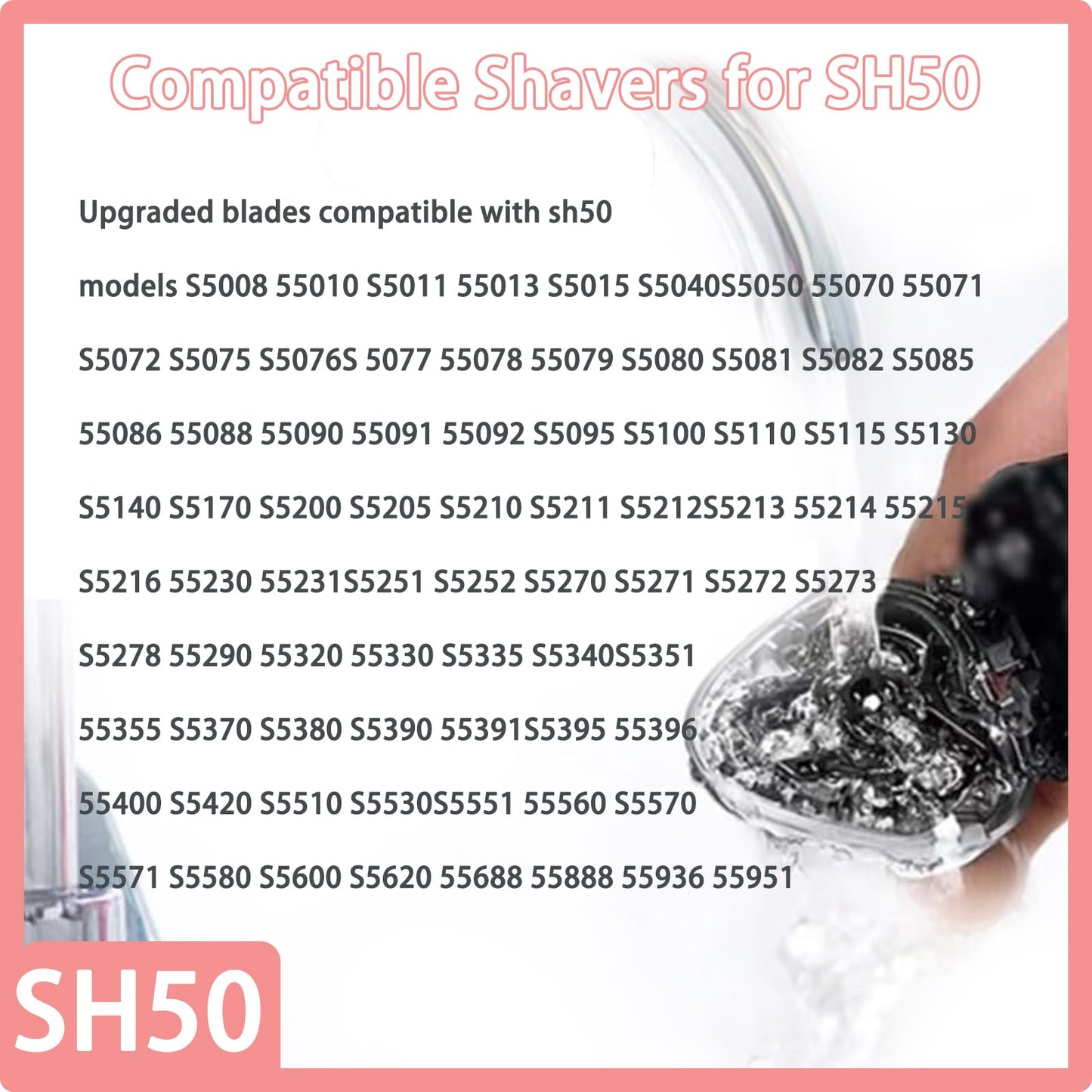SH50 Replacement Blades Head Part Compatible with Philips Norelco 5000 Replacement Heads,for Norelco Series 5000 (S5xxx), PT7xx, PT8xx,SH50 Replacement Blades for Series 5000 Razors