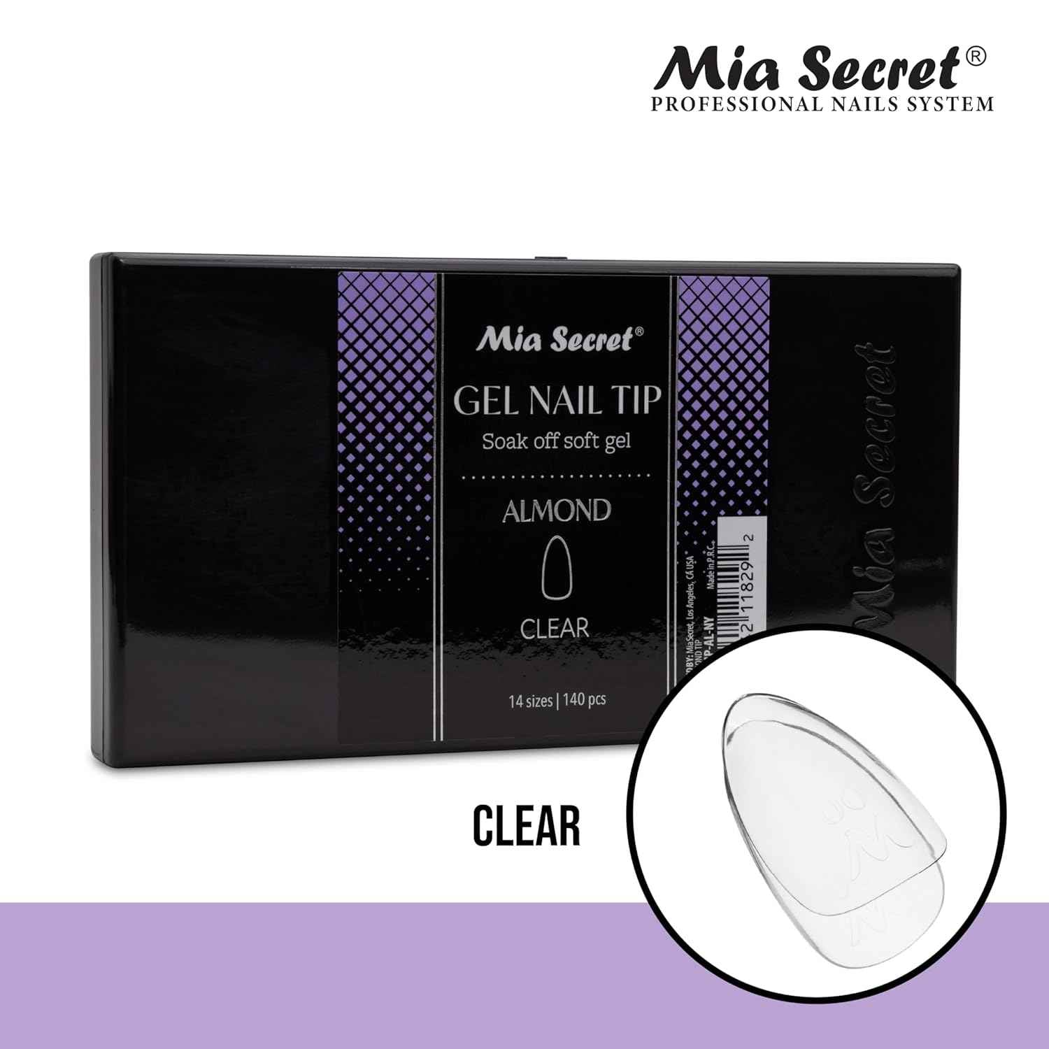 Clear Soft Gel Nail Tips - Mia Secret Stiletto 504 Tips for Salon & DIY Use