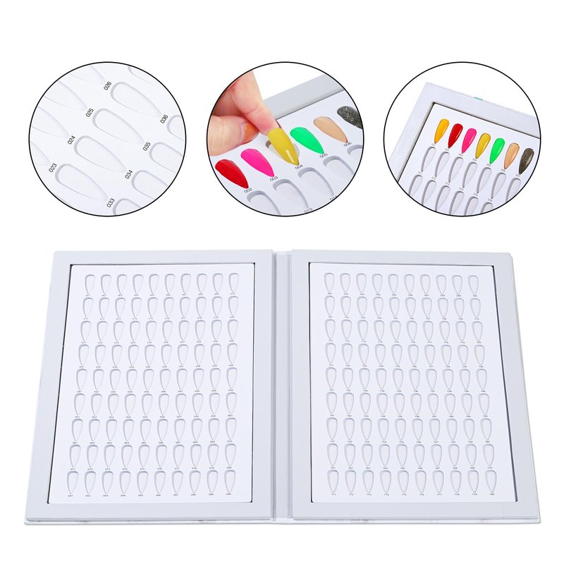 Acycoin2A 180 Nail Color Display Book Chart with 240 Nail Tips (A Style)
